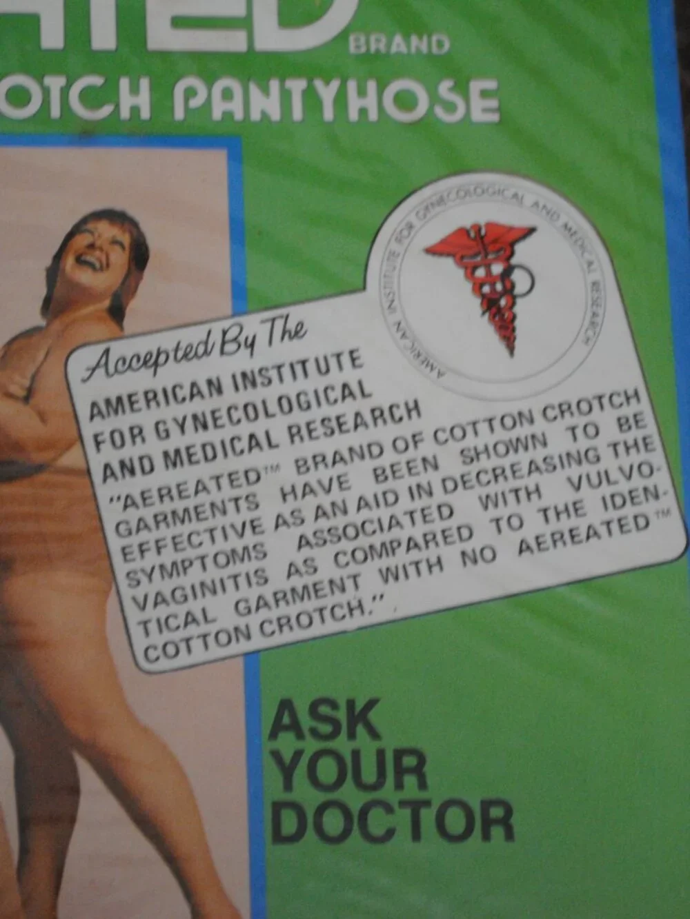Vintage 1975 Big Mama Aereated Hygienic Cotton Crotch Extra Large Pantyhose NOS
